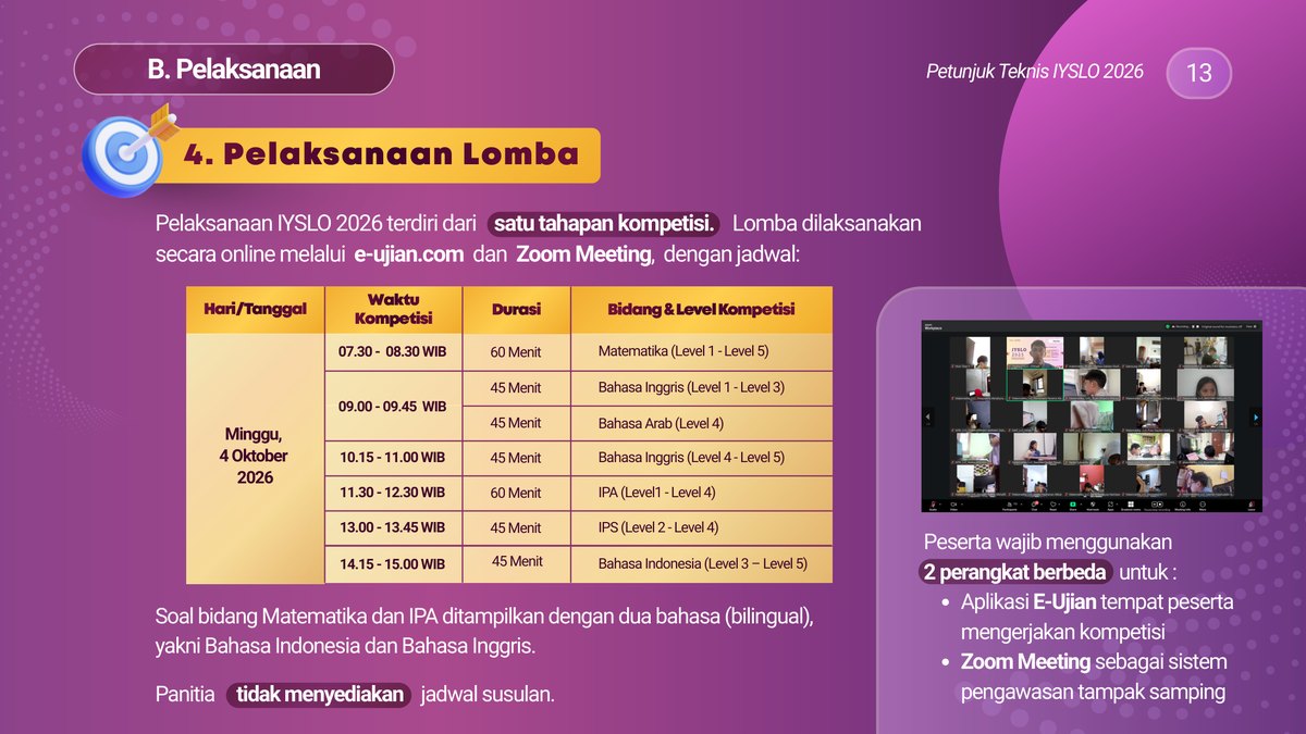 Jadwal lomba IYSLO 2026